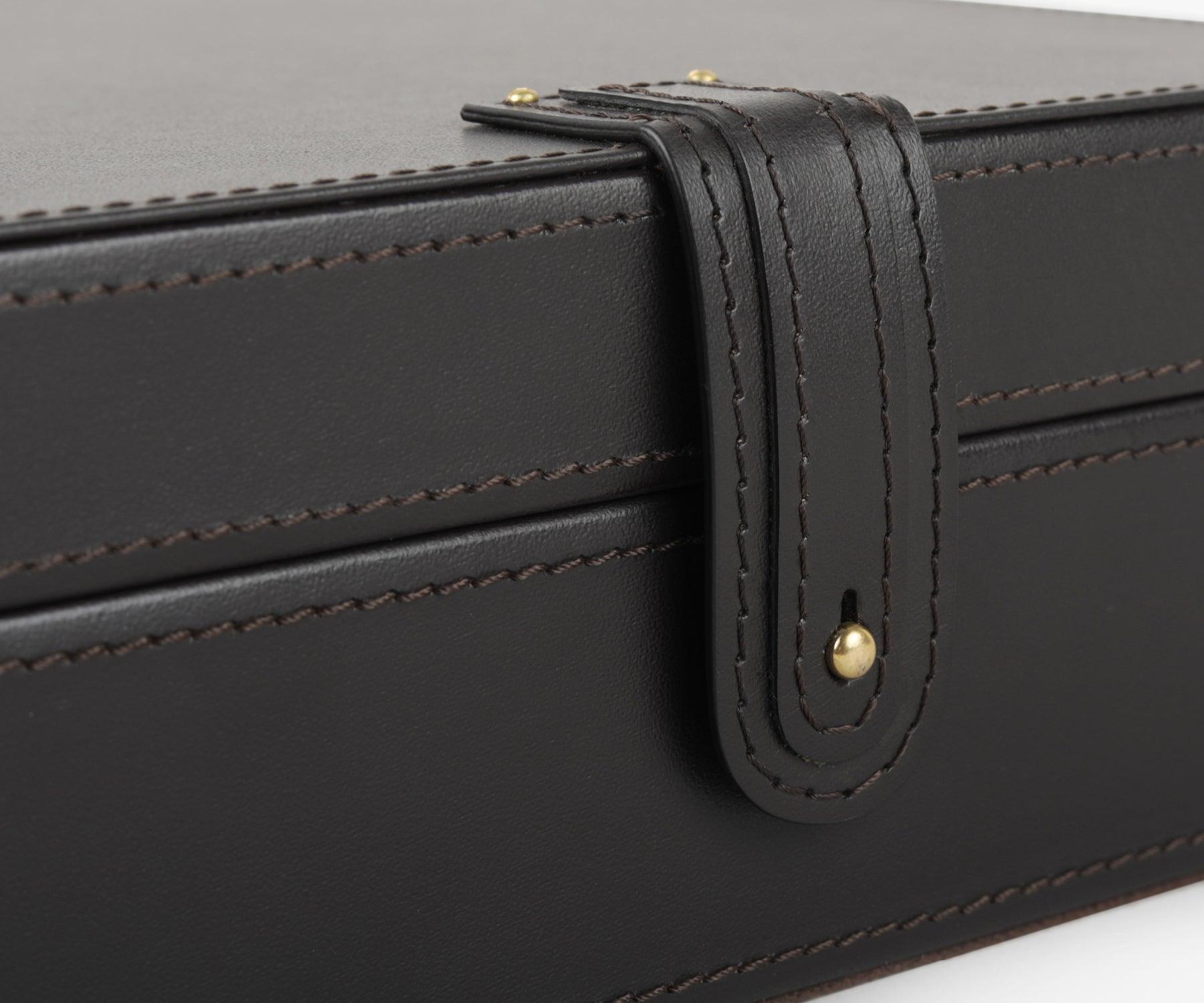 Buy Dark Brown Tesoro Watch Box - Secure Brass Closing Pin - Taamaa