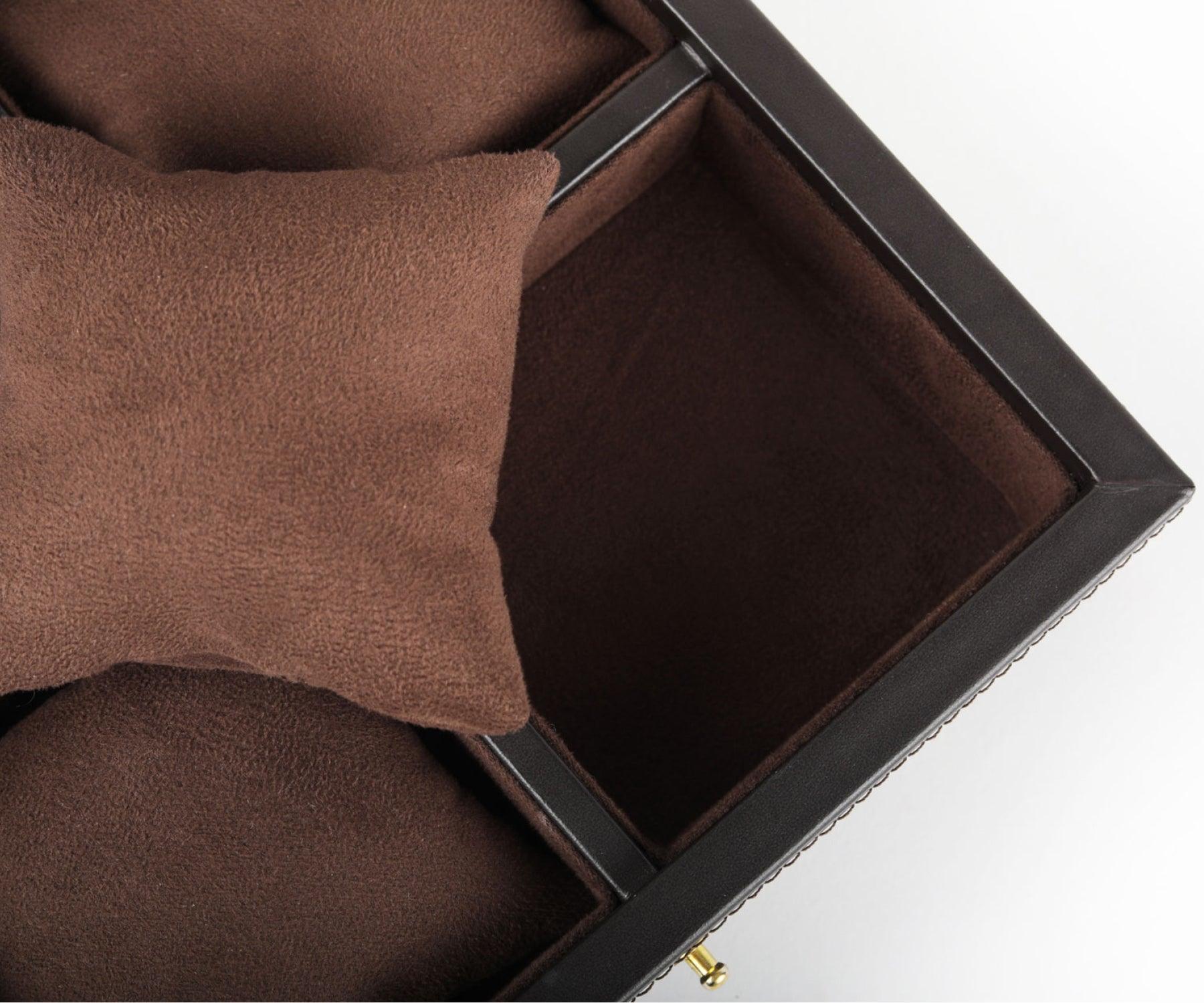 Buy Dark Brown Tesoro Watch Box - Four Compartments with Cushions - Taamaa