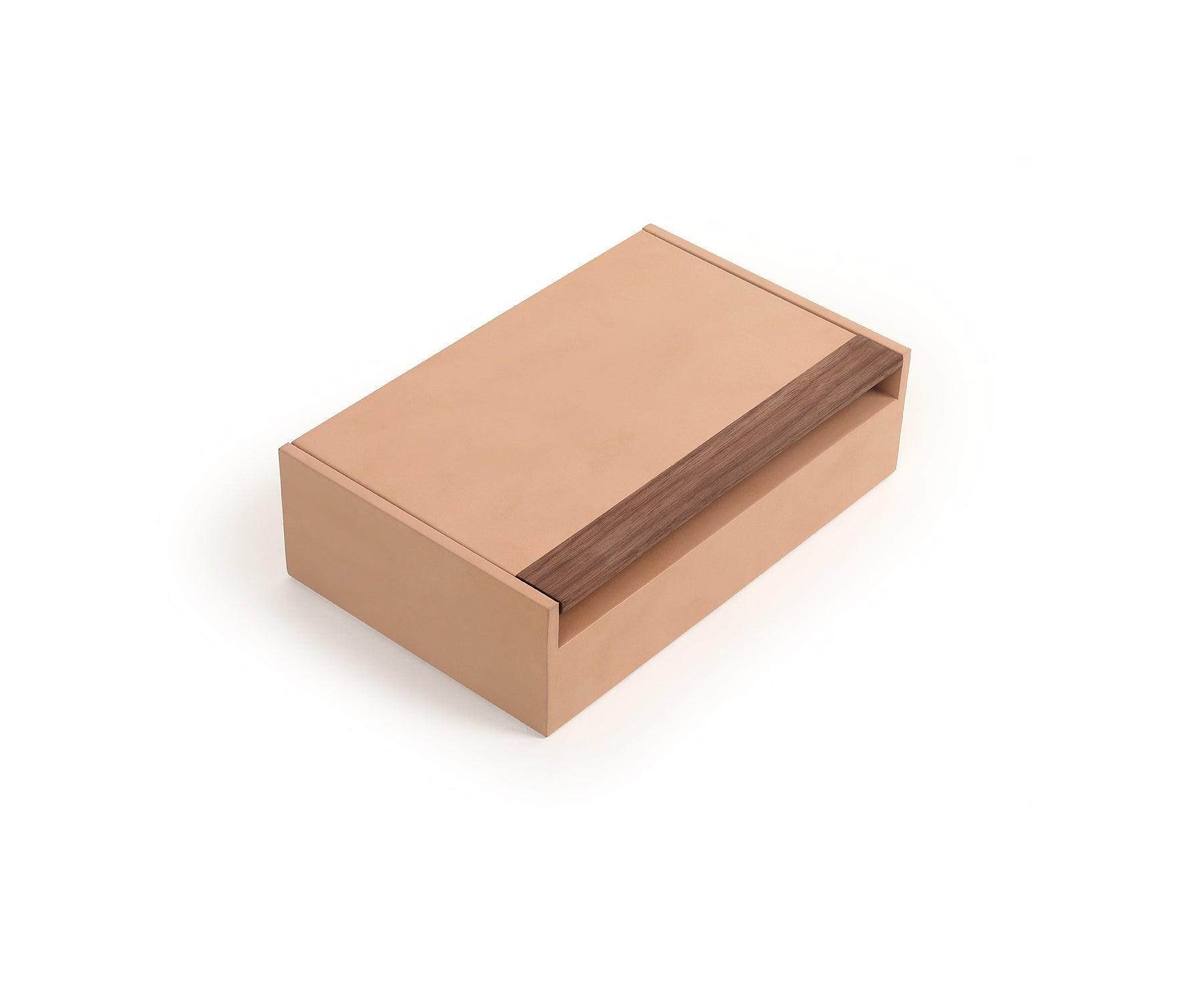 Buy Nude Tino Accessories Box - Bonded Leather and Walnut Wood - Taamaa