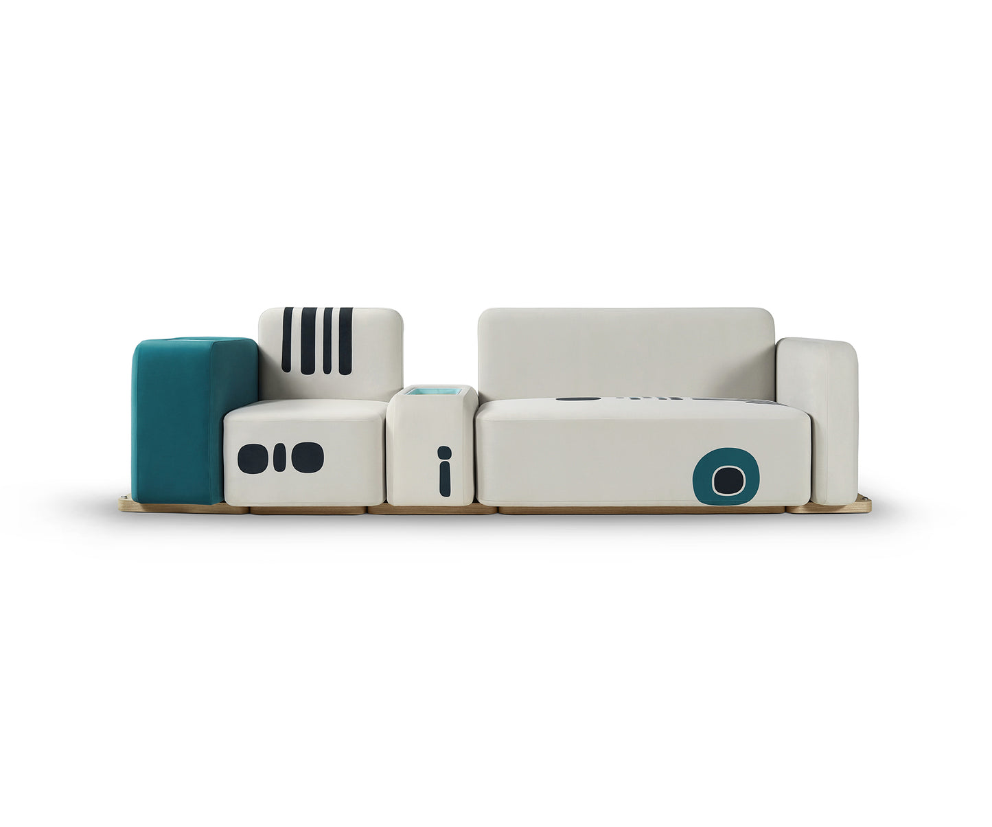 Modular 2 Seater Eyo Sofa, Aqua