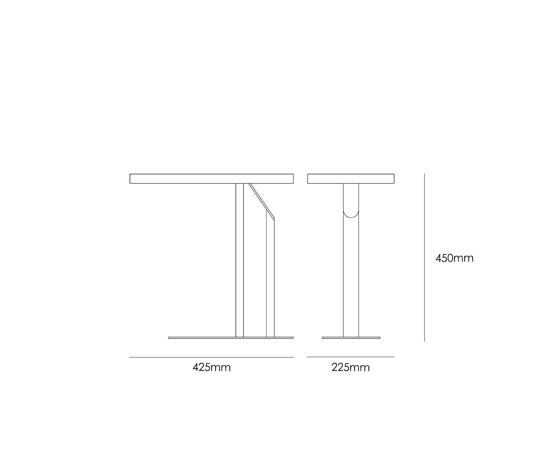 Tima Swan Side Table - Dimensions - Taamaa