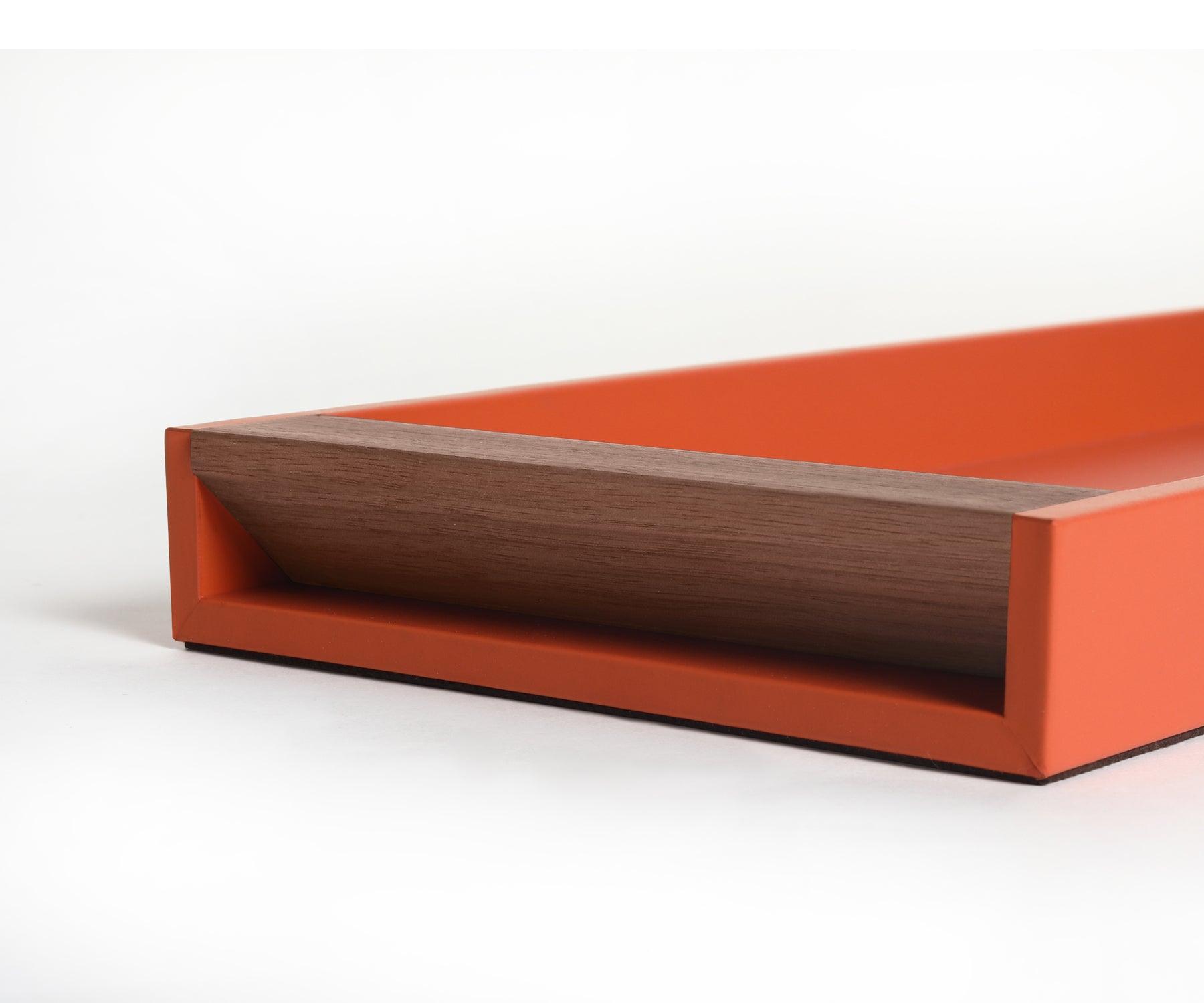 Buy Orange Tino Small Organizer Tray - Angular Wooden Handles - Taamaa