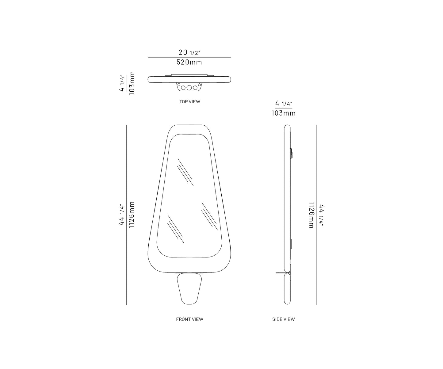 Halo semi wall mirror, Neutral