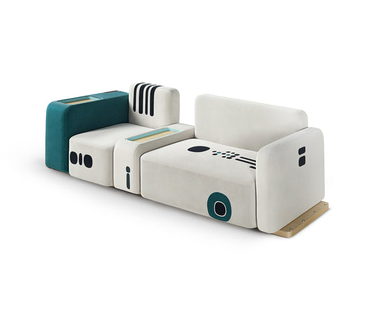 Modular 2 Seater Eyo Sofa, Aqua