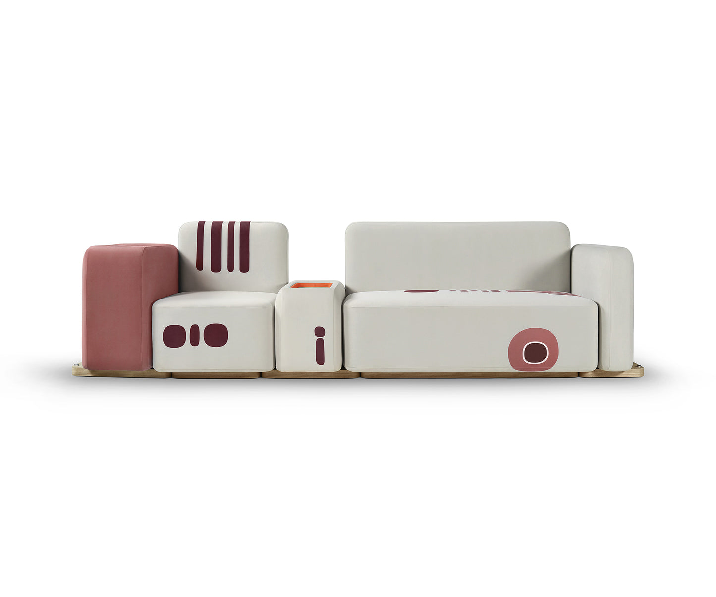 Modular 2 Seater Eyo Sofa, Rust