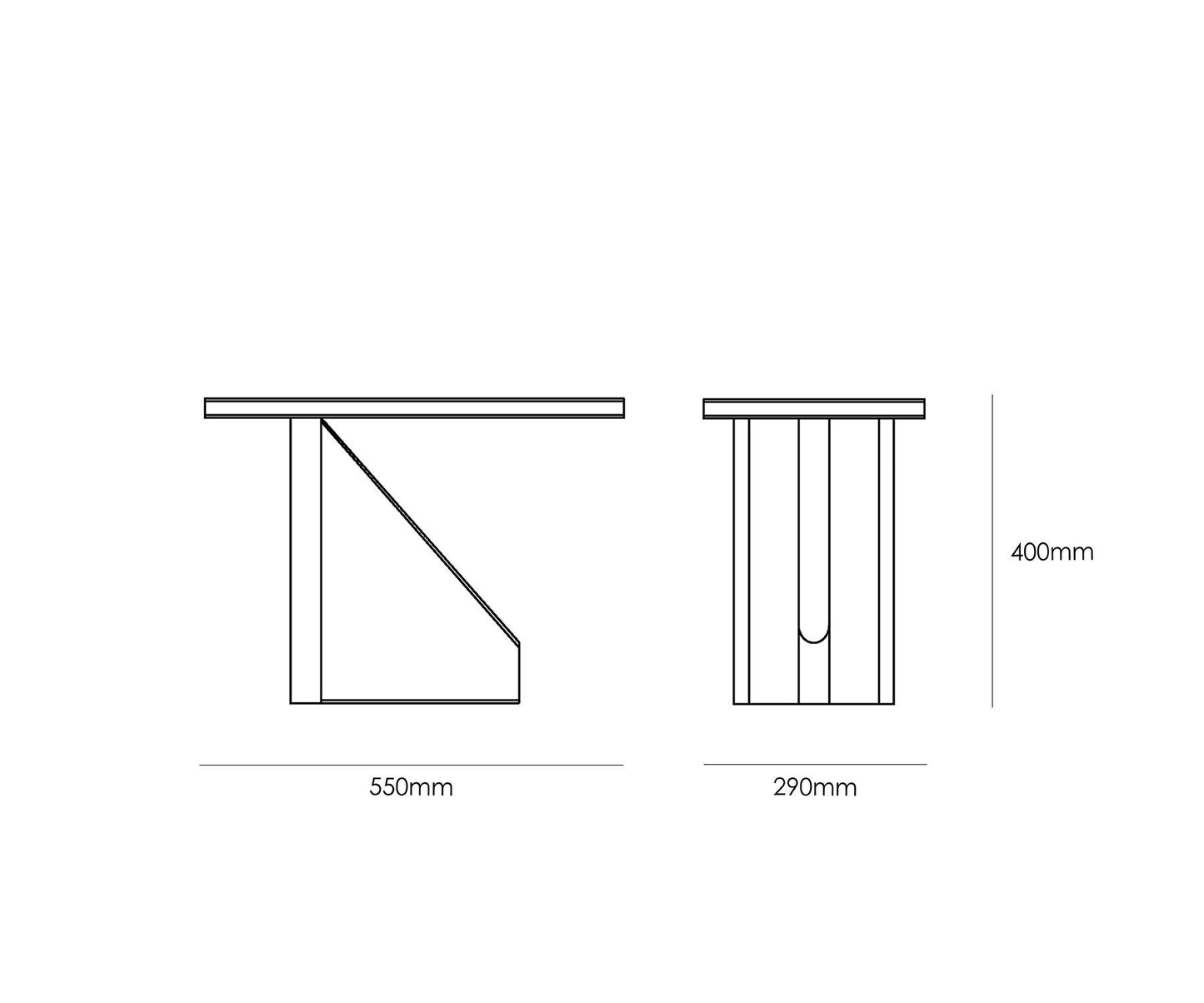 Tima Side Table - Dimensions - Taamaa