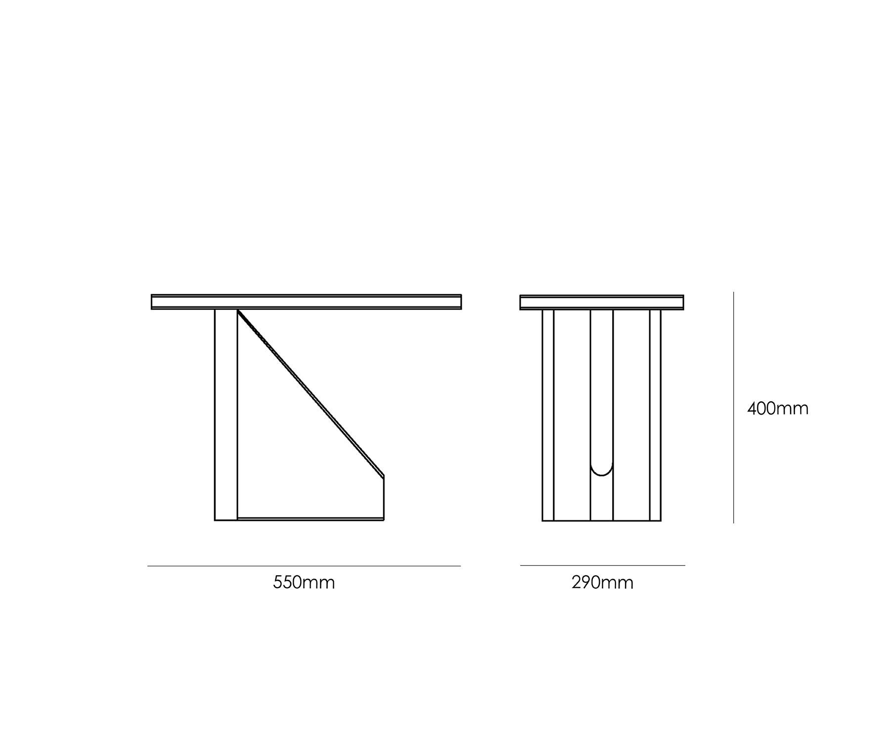 Tima Side Table - Dimensions - Taamaa