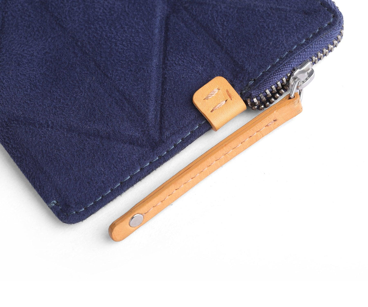Buy Trigon Small Blue Sleeve Bag - Faux Suede with Leather-Edged Pocket - Taamaa